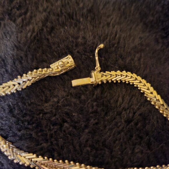 Sterling Silver Linked Herringbone Bracelet - Picture 2 of 2